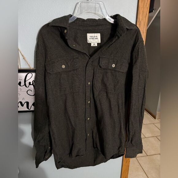 Field & Stream Men's Dark Green Flannel Button Down Shirt Size Small - Picture 3 of 5